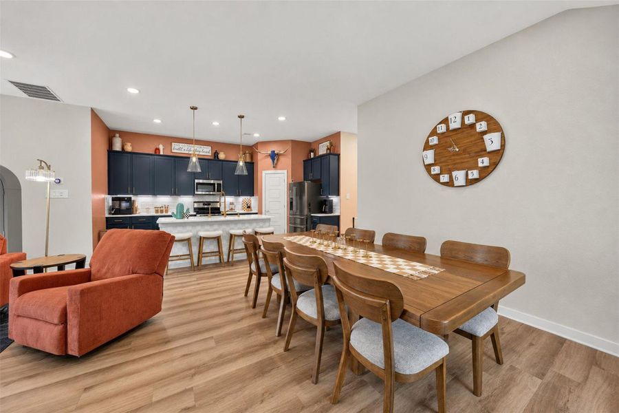 Open concept kitchen and dining