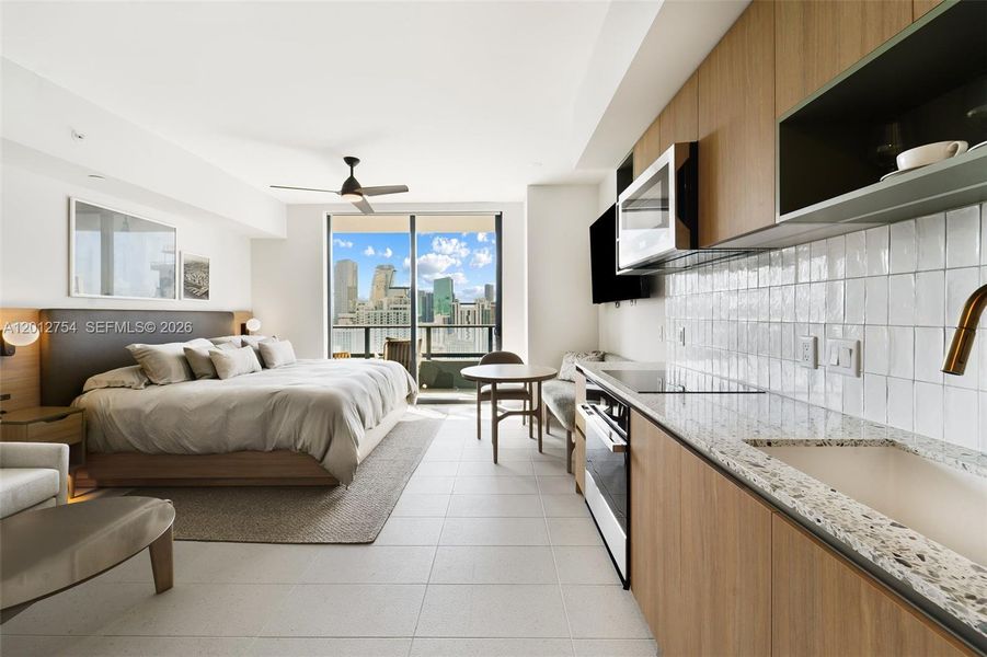 Furnished interior view inside a new home in , Miami (Image 11).