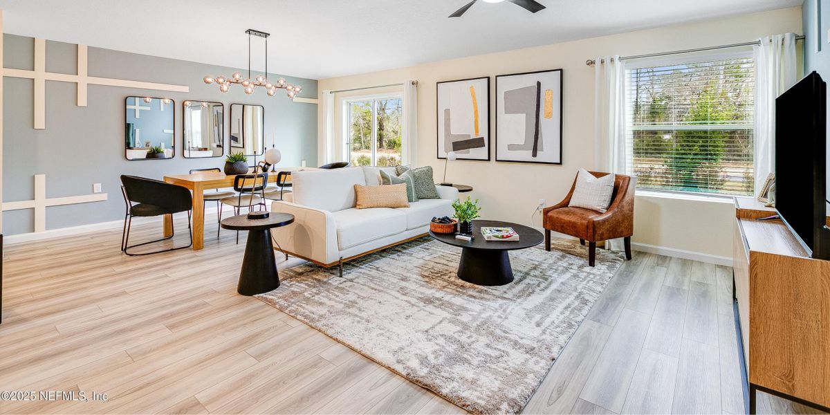 Furnished interior view inside a new home in Kings Preserve, Jacksonville (Image 3). Furnished interior view inside a new home in Kings Preserve, Jacksonville (Image 3).