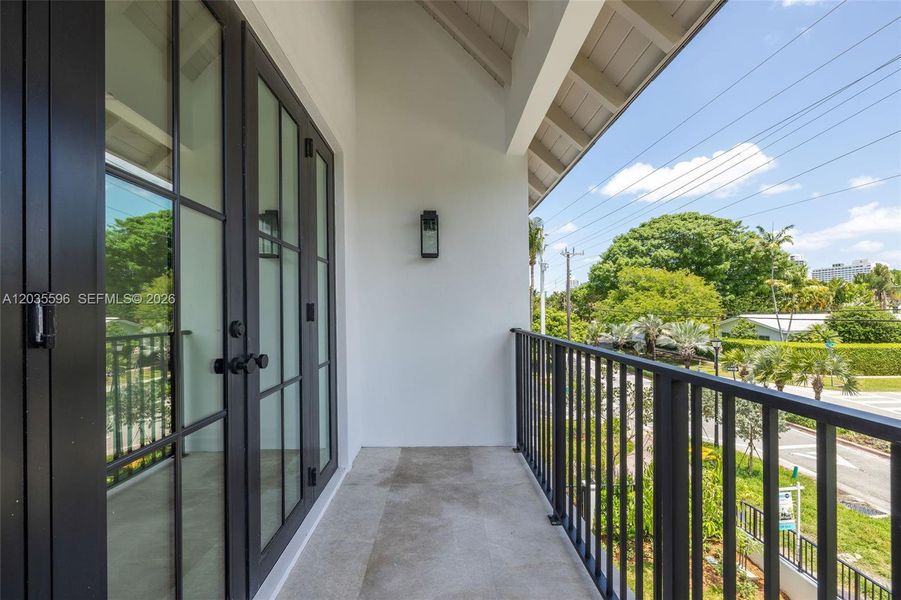 Primary bedroom balcony overlooks gold course Primary bedroom balcony overlooks gold course