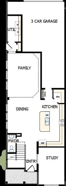 2D floor plan layout of this home in Two Step Farm 35', Montgomery, TX (Image 2).