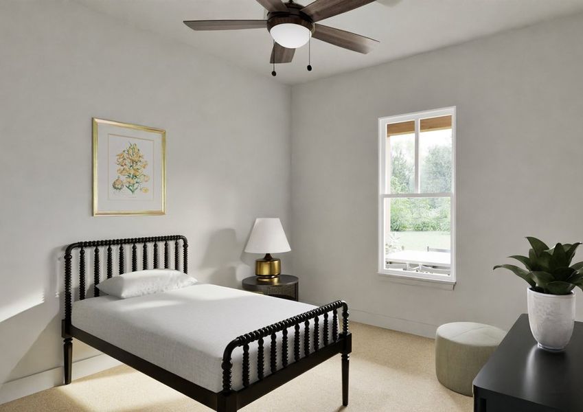 A minimalist bedroom features a single bed with a dark frame, a bedside lamp, and a window with a view of greenery. Decor includes wall art and a potted plant, creating a calm and serene atmosphere. A minimalist bedroom features a single bed with a dark frame, a bedside lamp, and a window with a view of greenery. Decor includes wall art and a potted plant, creating a calm and serene atmosphere.