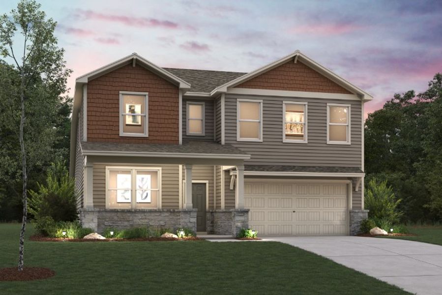 A house with a garage. A house with a garage.