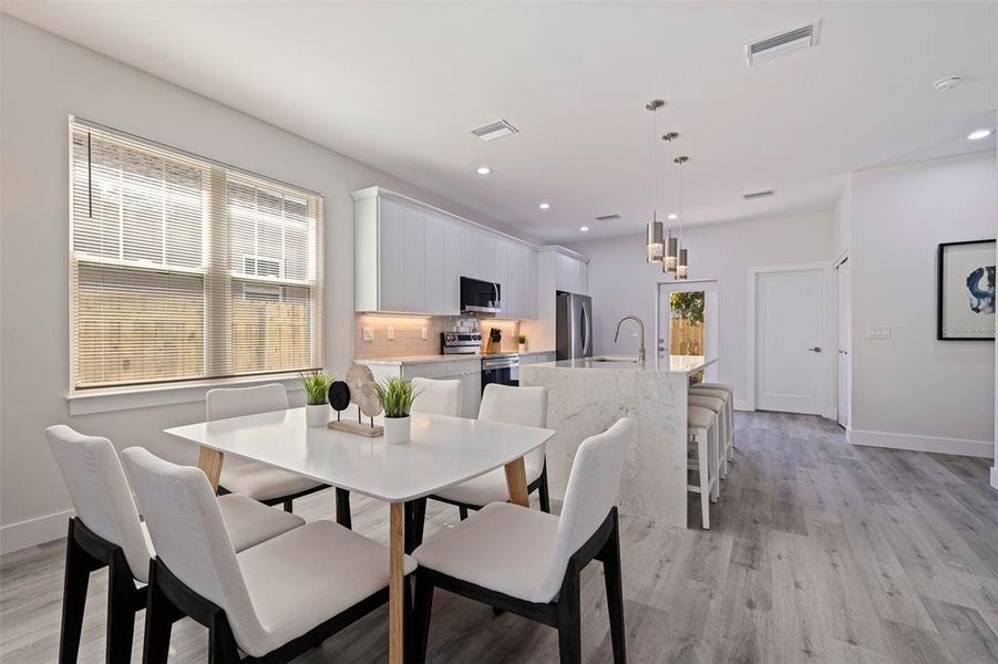 Open floorplan with dining room Open floorplan with dining room