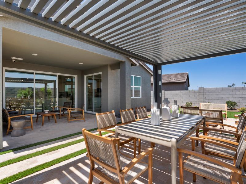 Back Patio in Bailey Floorplan at Bella Vista Trails