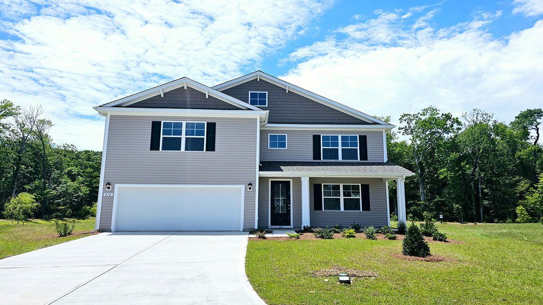Representative exterior photo of a completed home built from the Tillman by D.R. Horton in The Preserve at Shaftesbury Glen, Conway, SC (Image 1).