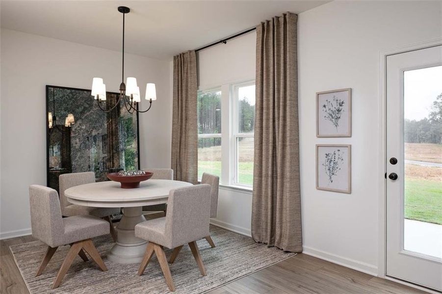 Furnished interior view inside a new home in Arbors at Richland Creek, Buford (Image 7). Furnished interior view inside a new home in Arbors at Richland Creek, Buford (Image 7).