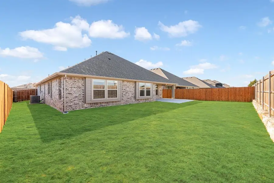 Exterior details and patio area of a home in Mockingbird Heights Classic 60, Midlothian (Image 26).