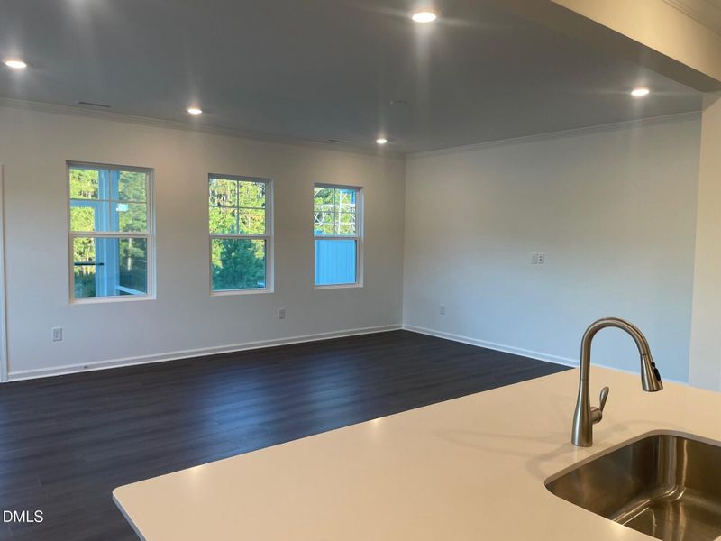 island overlooking great room