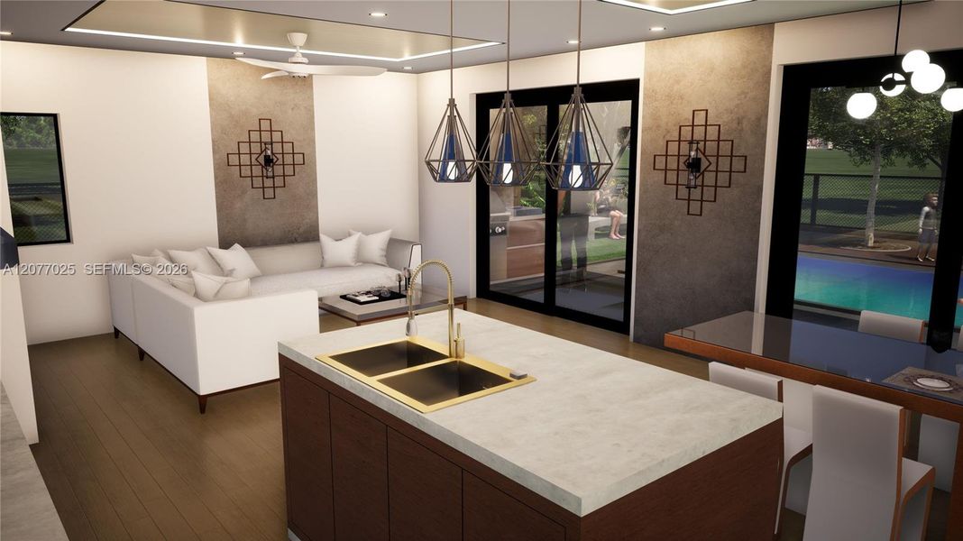 Furnished interior view inside a new home in , Fort Lauderdale (Image 5).