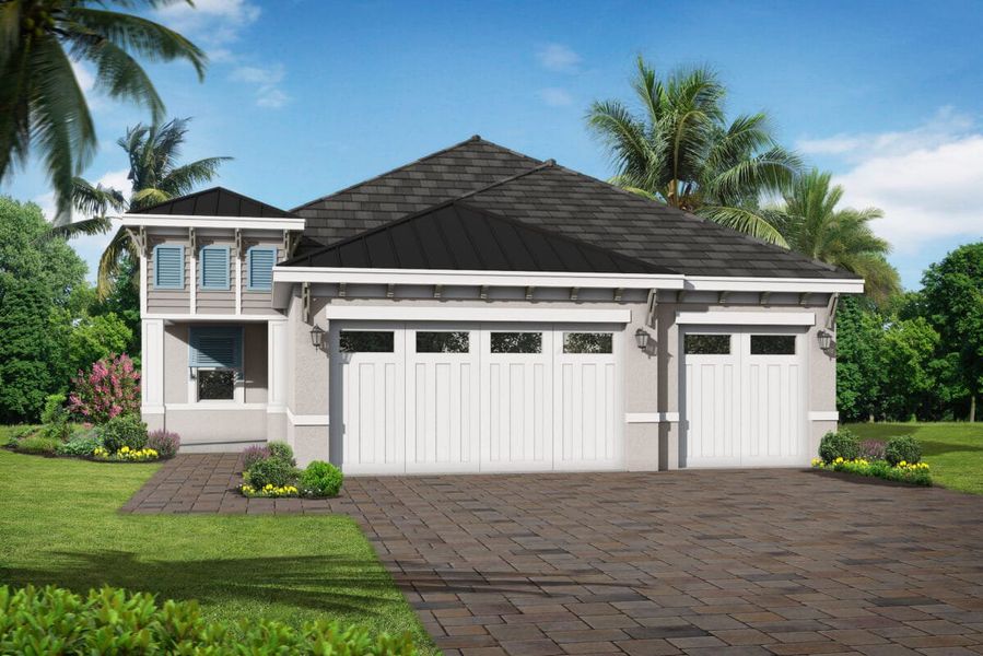 Representative exterior photo of a completed home built from the St. Vincent by Medallion Home in The Willows, Parrish, FL (Image 9). Representative exterior photo of a completed home built from the St. Vincent by Medallion Home in The Willows, Parrish, FL (Image 9).