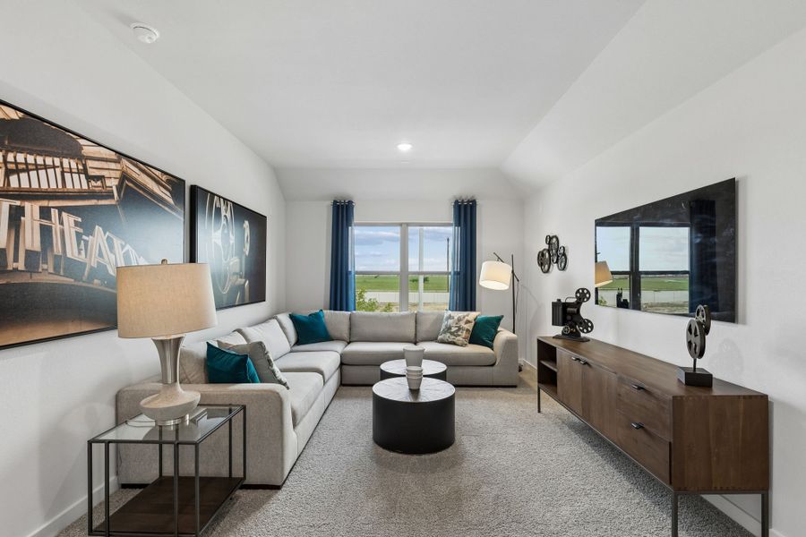 Medeia Room in a Madero Winters Model Home in Haslet TX by Trophy Signature Homes