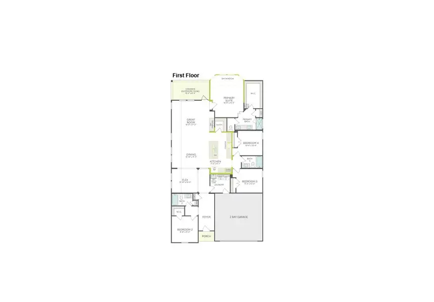 2D floor plan layout of this home in LaPrelle, Fort Worth, TX (Image 3).