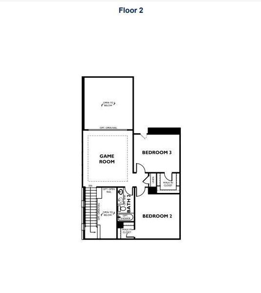 2D floor plan layout of this home in Woodhavyn 40', Magnolia, TX (Image 2).