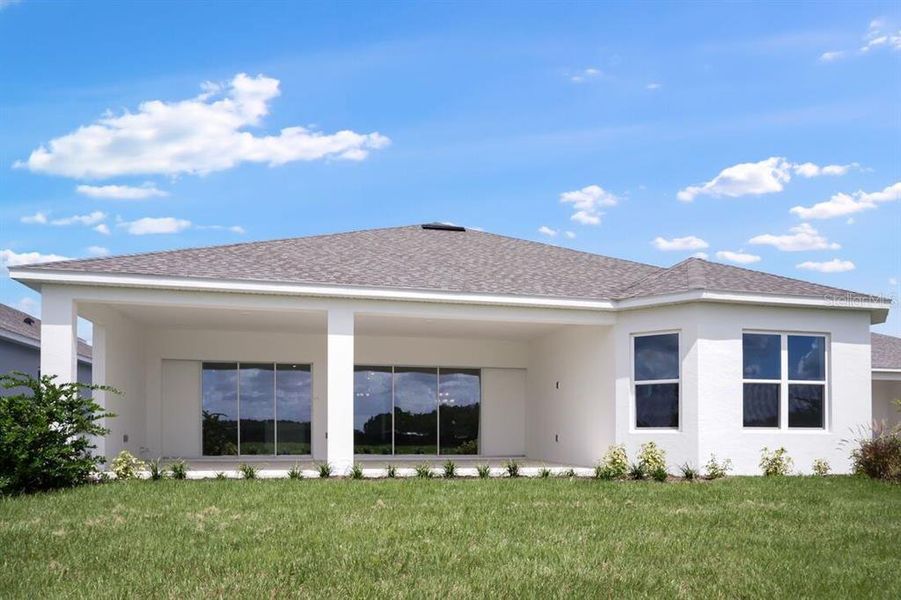 Exterior details and patio area of a home in Esplanade at Westview, Kissimmee (Image 2). Exterior details and patio area of a home in Esplanade at Westview, Kissimmee (Image 2).