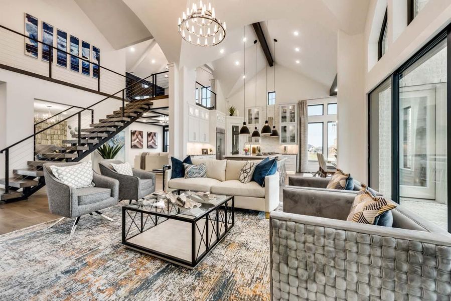 Furnished interior view inside a new home in Lakes at Legacy, Prosper (Image 7). Furnished interior view inside a new home in Lakes at Legacy, Prosper (Image 7).