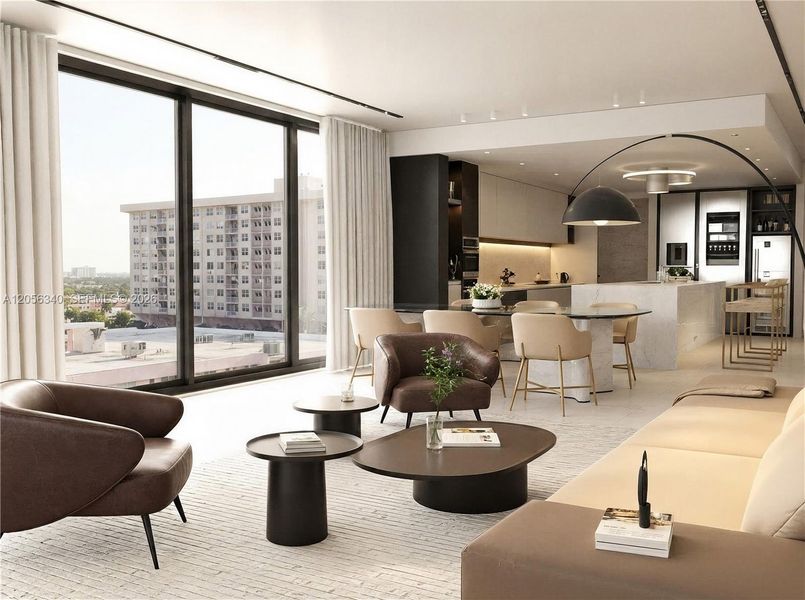 Furnished interior view inside a new home in , Fort Lauderdale (Image 8). Furnished interior view inside a new home in , Fort Lauderdale (Image 8).