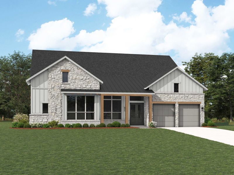 Representative exterior photo of a completed home built from the Barletta by Huntington Homes in Kresston 70s, Montgomery, TX (Image 19).