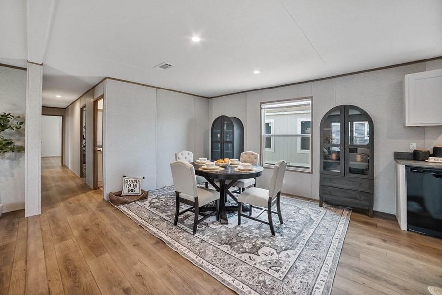 Dining room with recessed lighting Dining room with recessed lighting