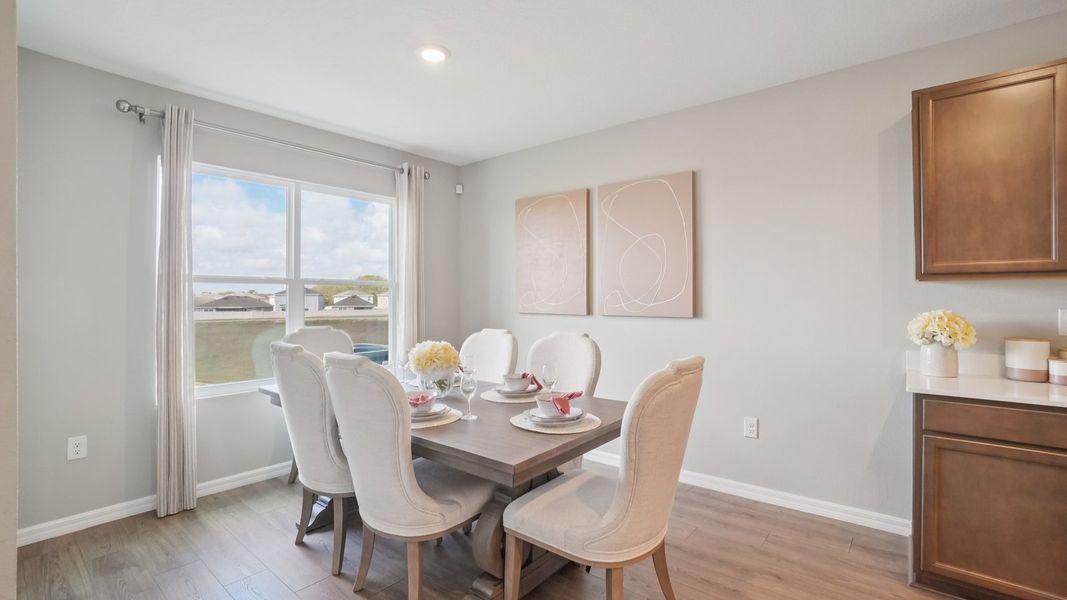 Representative furnished interior of a home built from the Madison by D.R. Horton in Summit View, Dade City (Image 9).
