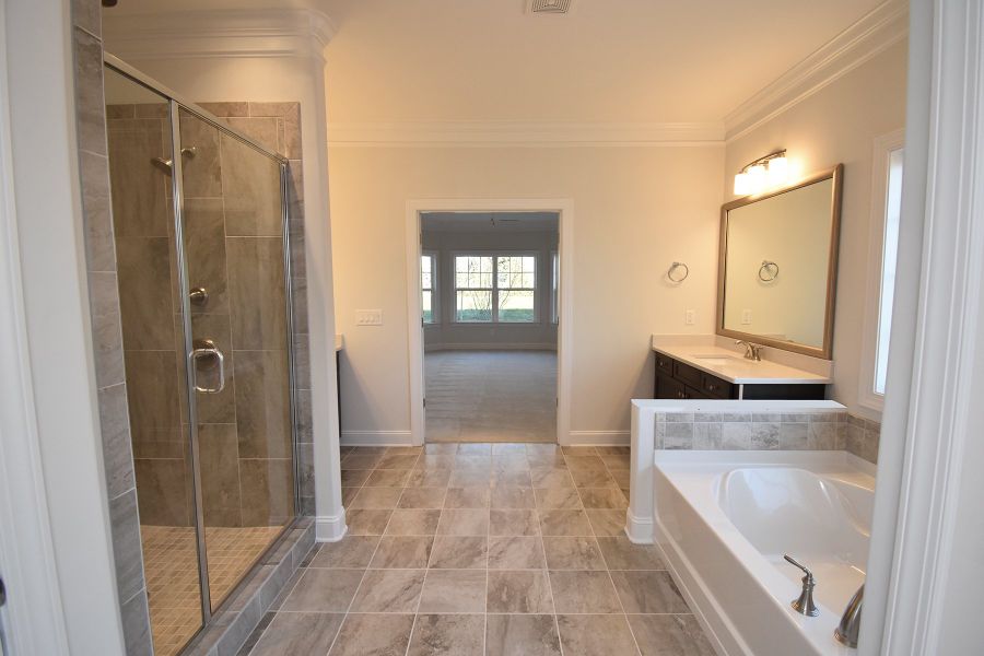 Representative furnished interior of a home built from the Cambridge by Keystone Homes NC in Weybridge, Burlington (Image 18).
