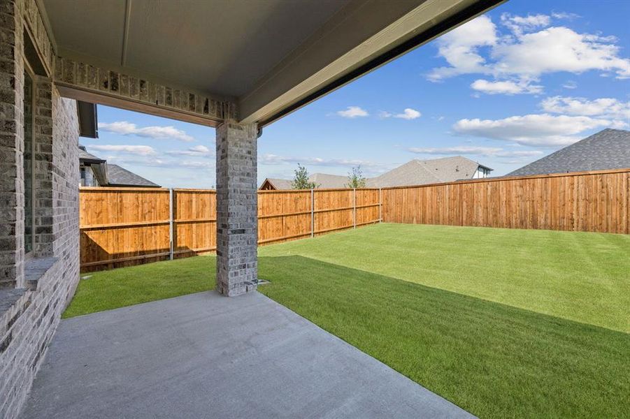 Patio in the Oscar home plan by Trophy Signature Homes – REPRESENTATIVE PHOTO