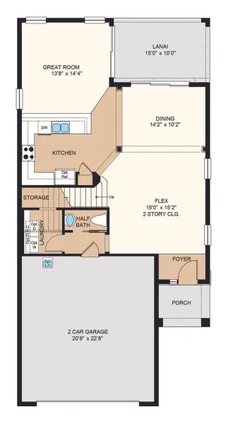 2D floor plan layout of this home in Westview Community Group Page, Kissimmee, FL (Image 4).