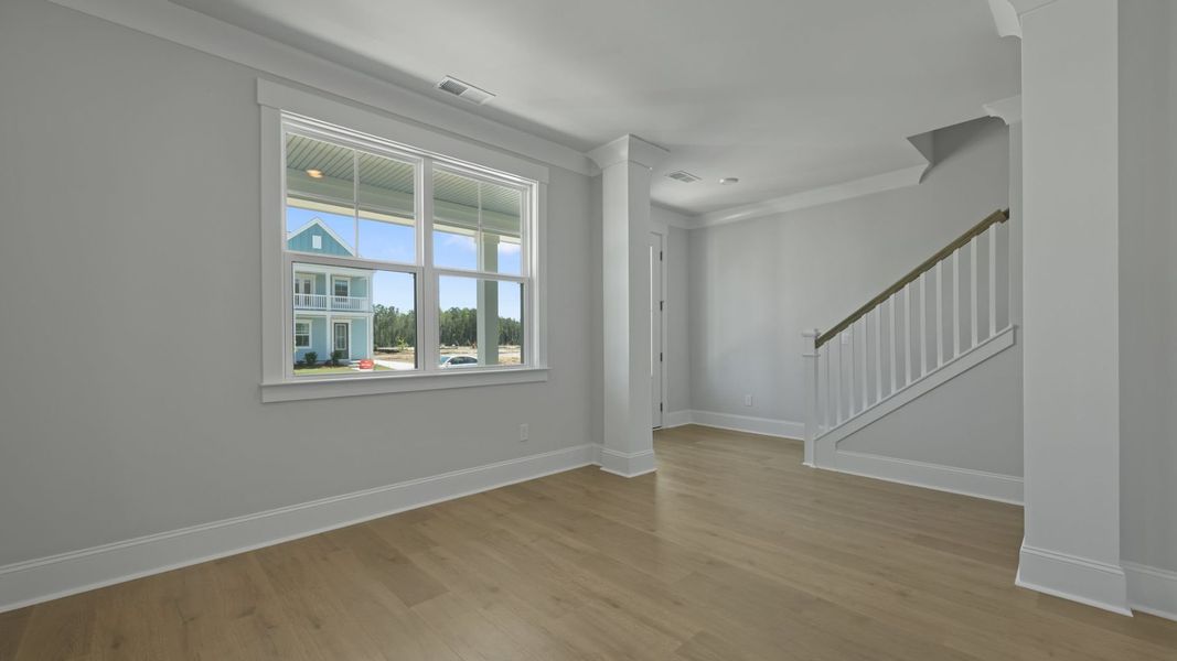 Representative unfurnished interior of a home built from the TILLMAN by D.R. Horton in Sheep Island, Summerville (Image 16). Representative unfurnished interior of a home built from the TILLMAN by D.R. Horton in Sheep Island, Summerville (Image 16).