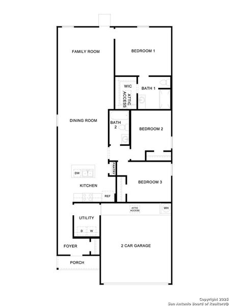 2D floor plan layout of this home in Sunset Oaks, Maxwell, TX (Image 2).