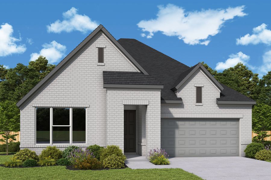 Representative exterior photo of a completed home built from the The Cypress by David Weekley Homes in Flat Creek, Castroville, TX (Image 2).