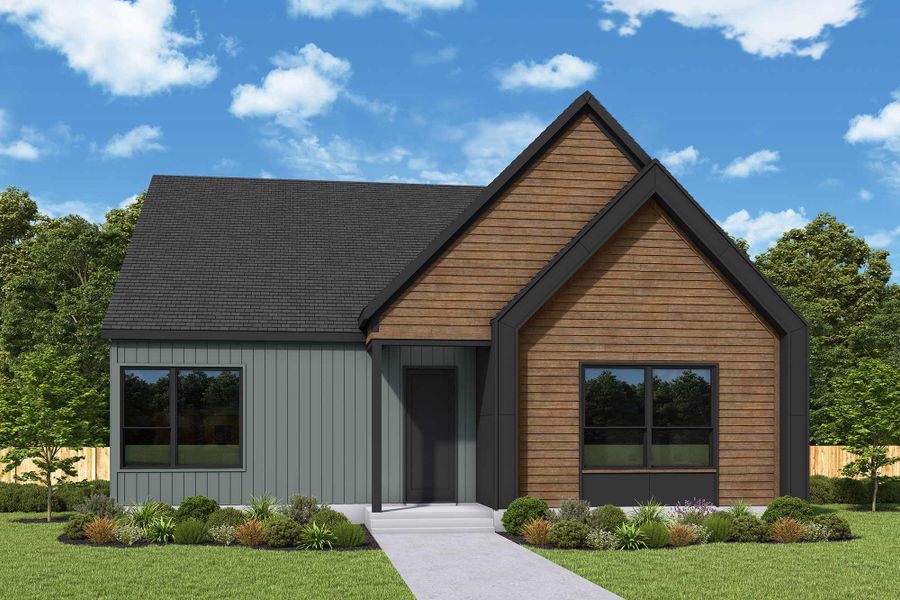 Representative exterior photo of a completed home built from the The Crowson by David Weekley Homes in Emerald Heights at Bridgeland Central – 50’ Alley, Cypress, TX (Image 13).