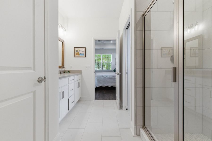 Furnished interior view inside a new home in , Santee (Image 59).