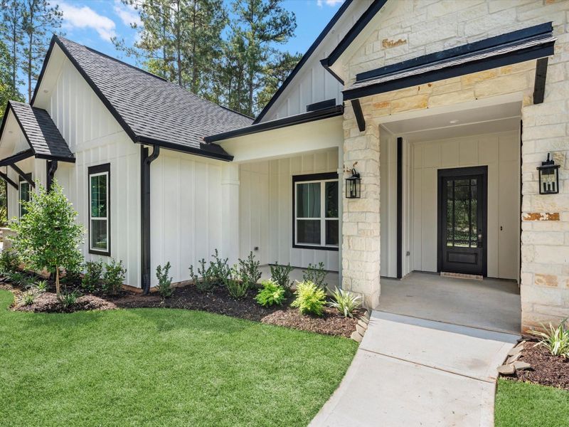 Exterior details and patio area of a home in , New Waverly (Image 2). Exterior details and patio area of a home in , New Waverly (Image 2).