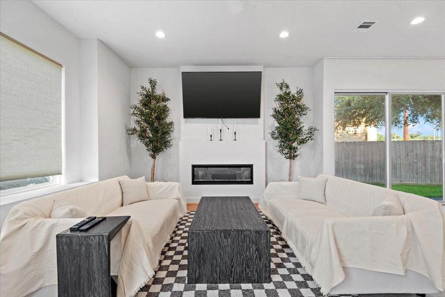 Open concept layout with high ceilings and expansive windows throughout. Open concept layout with high ceilings and expansive windows throughout.