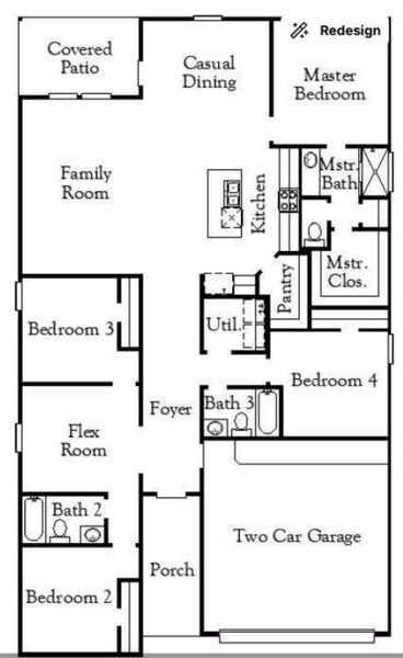 2D floor plan layout of this home in Arabella on the Prairie, Richmond, TX (Image 5).