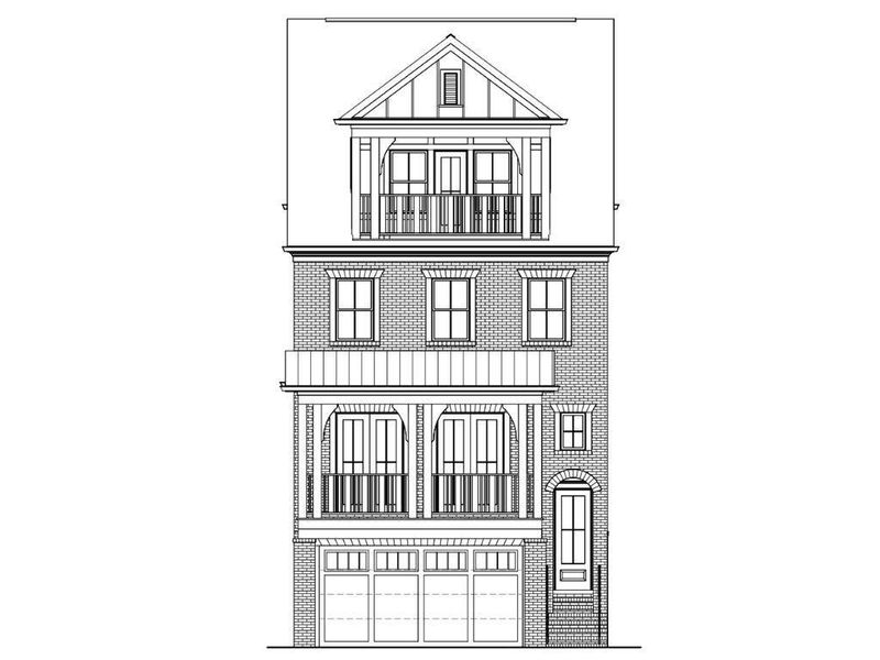 Exterior rendering of this home design in , Suwanee, GA (Image 4).