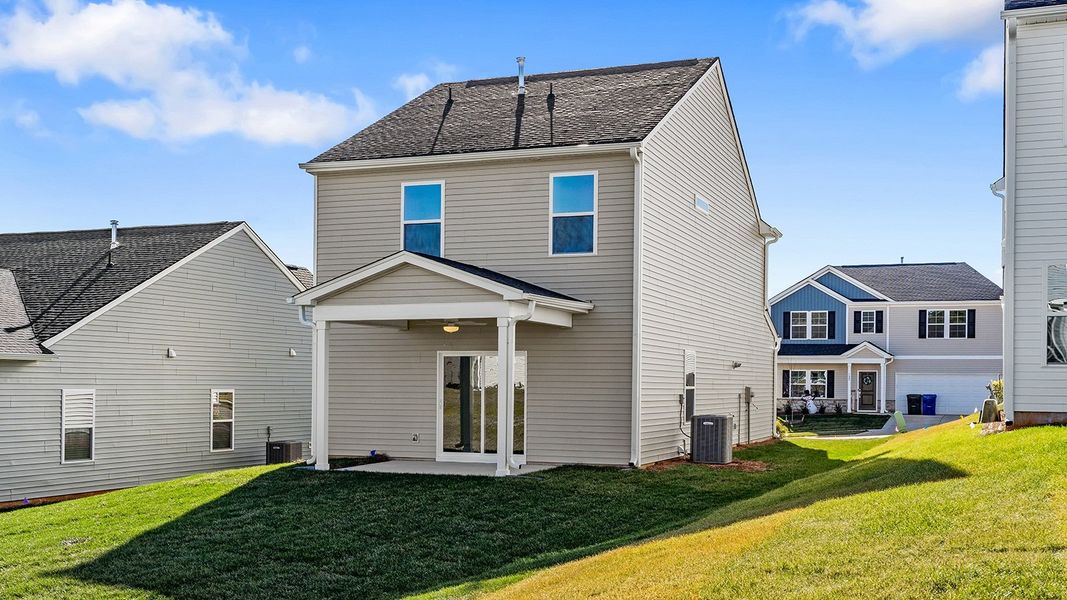 Exterior details and patio area of a home in Hanes Lake, Winston-Salem (Image 22).