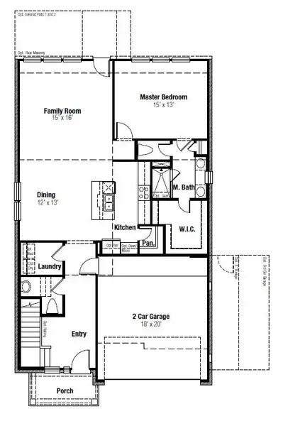 2D floor plan layout for the Natalia by Scott Felder Homes in Flora, Hutto, TX (Image 3).