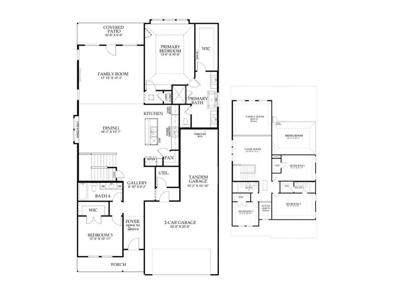 2D floor plan layout of this home in Wildflower Ranch, Dish, TX (Image 2). 2D floor plan layout of this home in Wildflower Ranch, Dish, TX (Image 2).