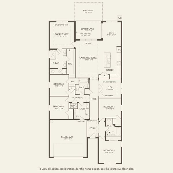 2D floor plan layout for the Symphony by Pulte Homes in Waterstone at Halifax Plantation, Ormond Beach, FL (Image 4).