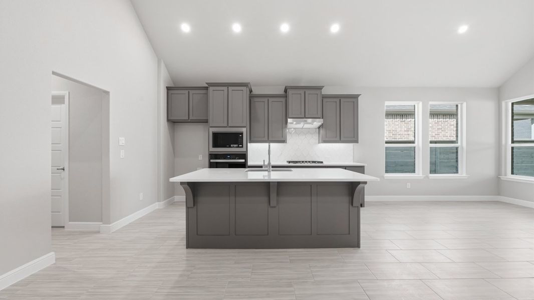 Representative furnished interior of a home built from the BASSWOOD by D.R. Horton in Treeline, Justin (Image 18).