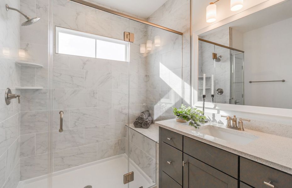 Owner's Bath with Dual Bowl Vanity, Walk-In Shower, and Optional Tub