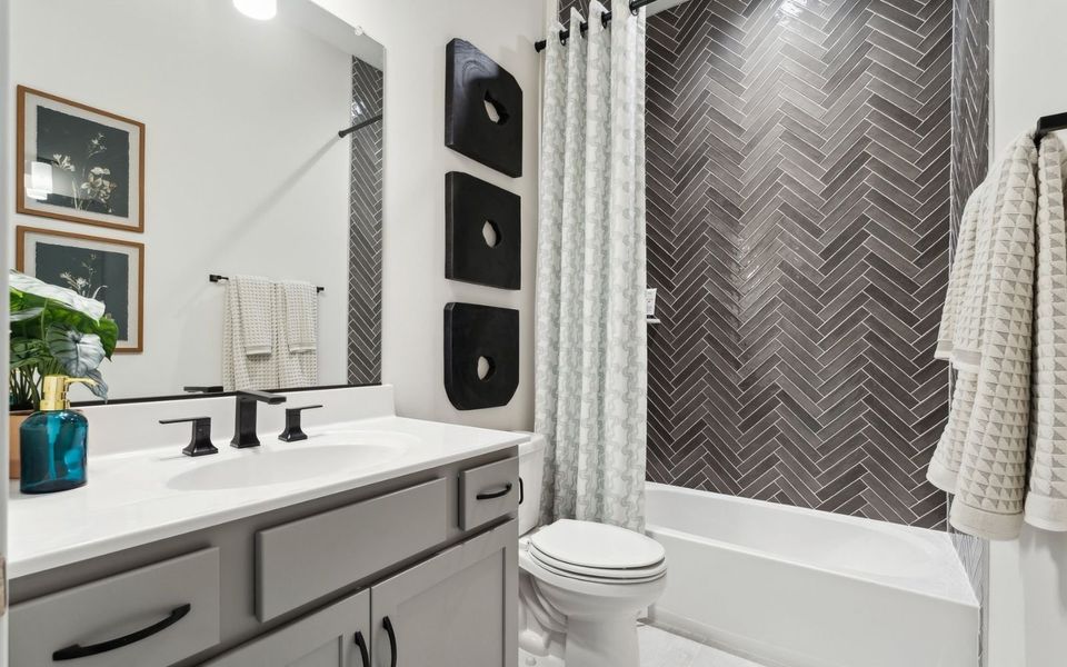 Representative furnished interior of a home built from the Grayson by Brookfield Residential in Wendell Falls, Wendell (Image 4).