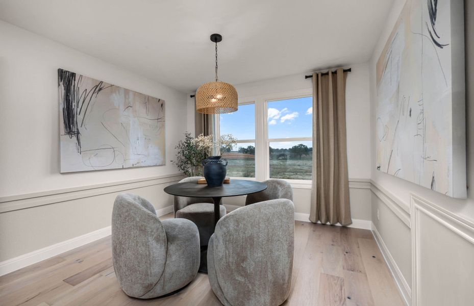 Representative furnished interior of a home built from the Mystique by Del Webb in Del Webb Austin at Lost Pines, Bastrop (Image 65).