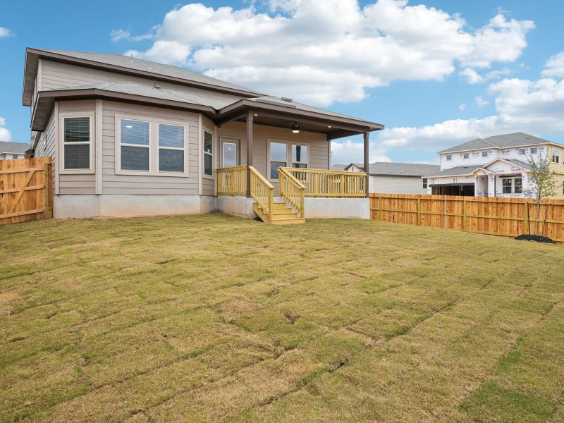 Exterior details and patio area of a home in Lark Canyon, New Braunfels (Image 20).