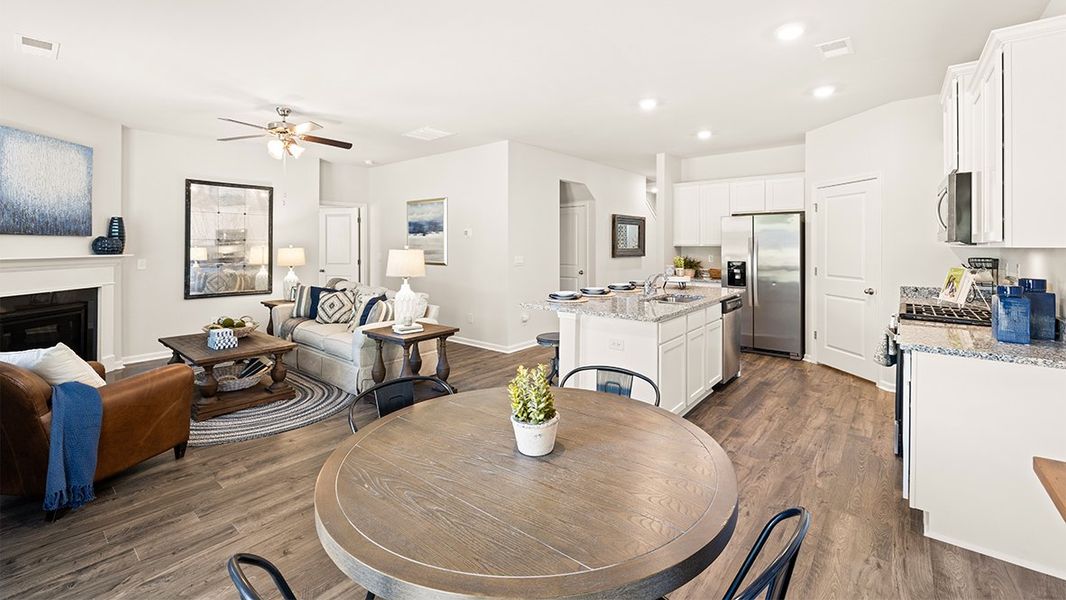 Representative furnished interior of a home built from the Elle by D.R. Horton in Highland Hills, Graniteville (Image 15). Representative furnished interior of a home built from the Elle by D.R. Horton in Highland Hills, Graniteville (Image 15).
