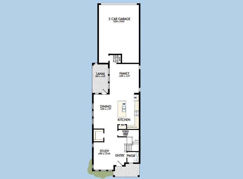 2D floor plan layout for the The Delphi by David Weekley Homes in Reflections at Olympus – Valor, Clermont, FL (Image 3).