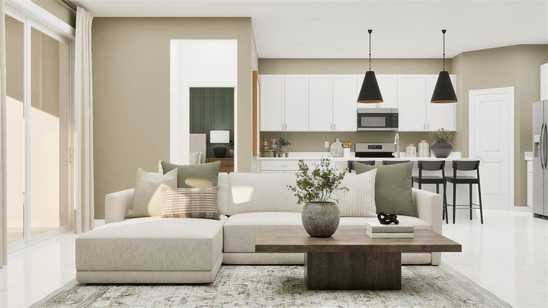 Furnished interior view inside a new home in Island Lakes at Coco Bay, Englewood (Image 11). Furnished interior view inside a new home in Island Lakes at Coco Bay, Englewood (Image 11).