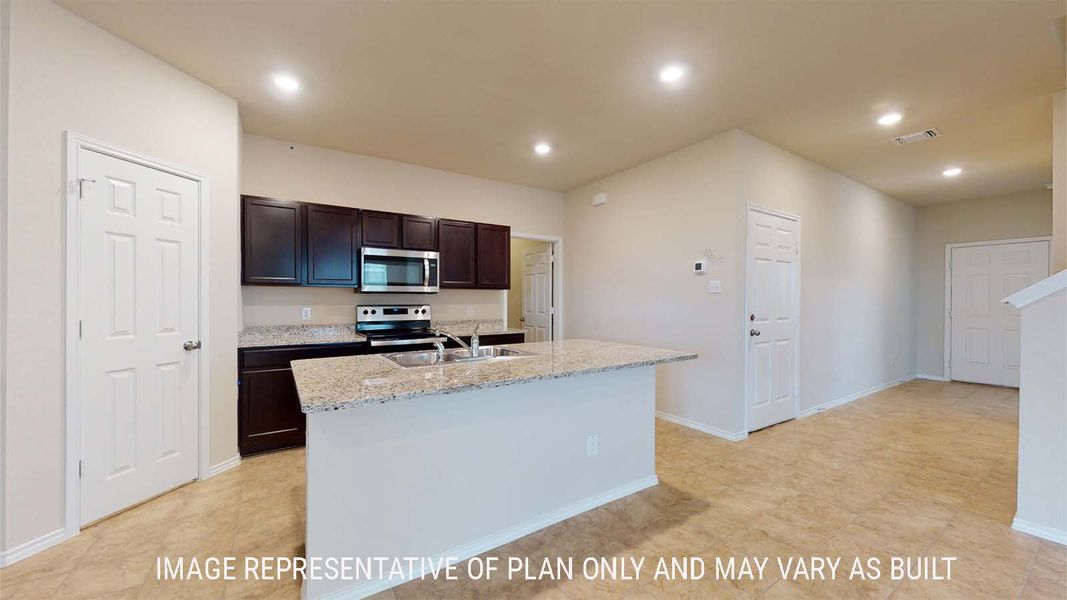 Representative furnished interior of a home built from the Perry by D.R. Horton in Park Meadows, Lorena (Image 3).