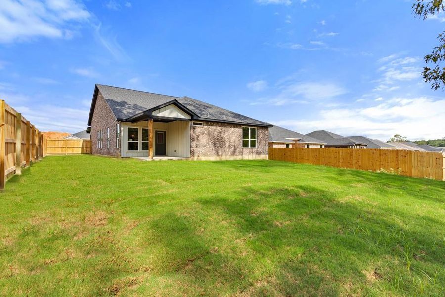 Front exterior of a new home in , Lindale, TX, highlighting curb appeal (Image 21). Front exterior of a new home in , Lindale, TX, highlighting curb appeal (Image 21).